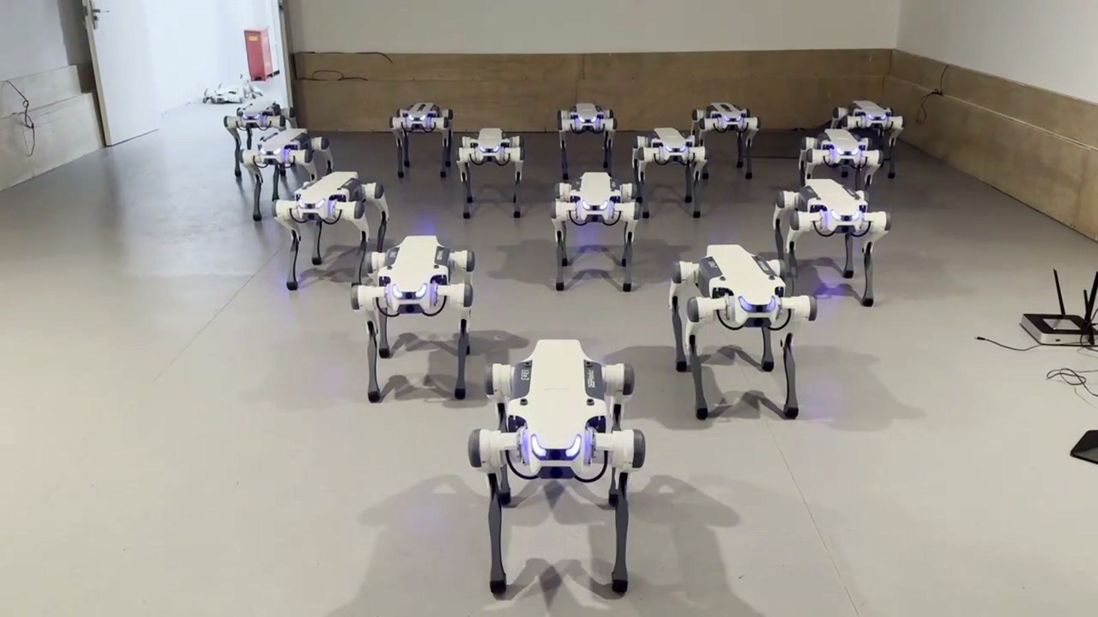 Robot dogs in formation